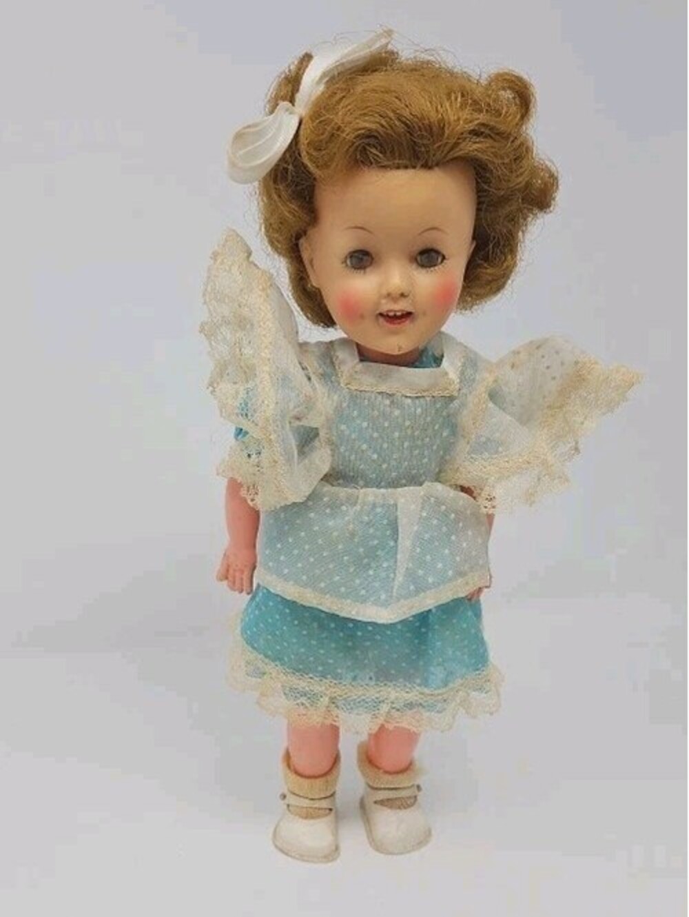 Vintage Shirley Temple Doll - ST 12 Made By Ideal Doll with Dress and Pinafore
